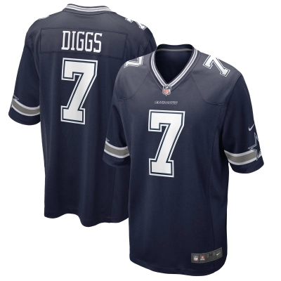 Men's Dallas Cowboys Trevon Diggs Navy Game Jersey 01