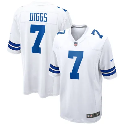 Men's Dallas Cowboys Trevon Diggs White Game Jersey 01