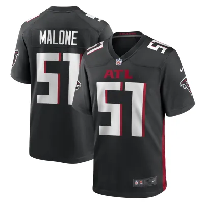 Men's DeAngelo Malone Atlanta Falcons Black Game Player Jersey 01