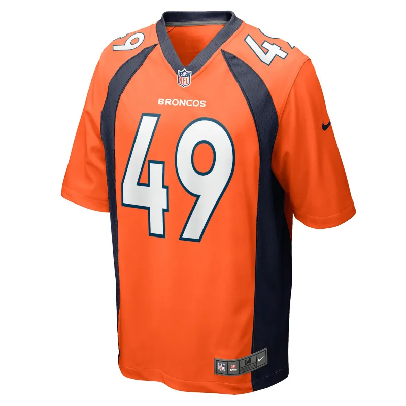 Men's Denver Broncos Alex Singleton Orange Game Player Jersey