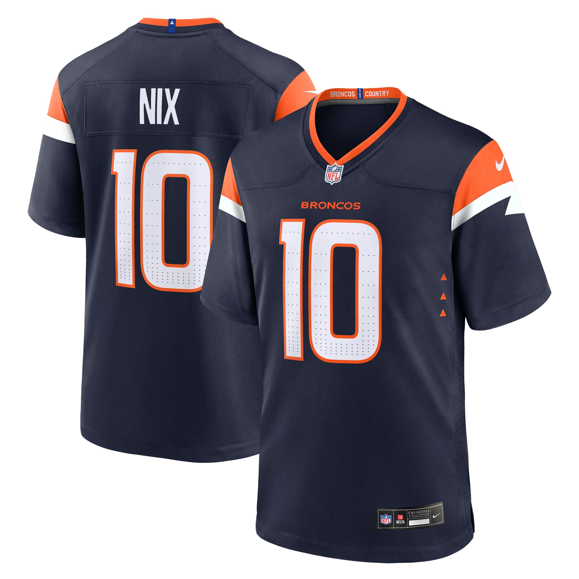 Men's Denver Broncos Bo Nix Navy Alternate Game Jersey