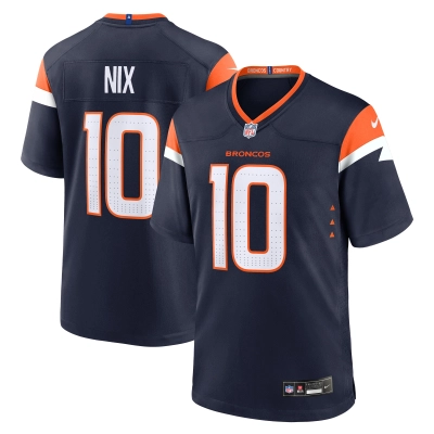 Men's Denver Broncos Bo Nix Navy Alternate Game Jersey 01