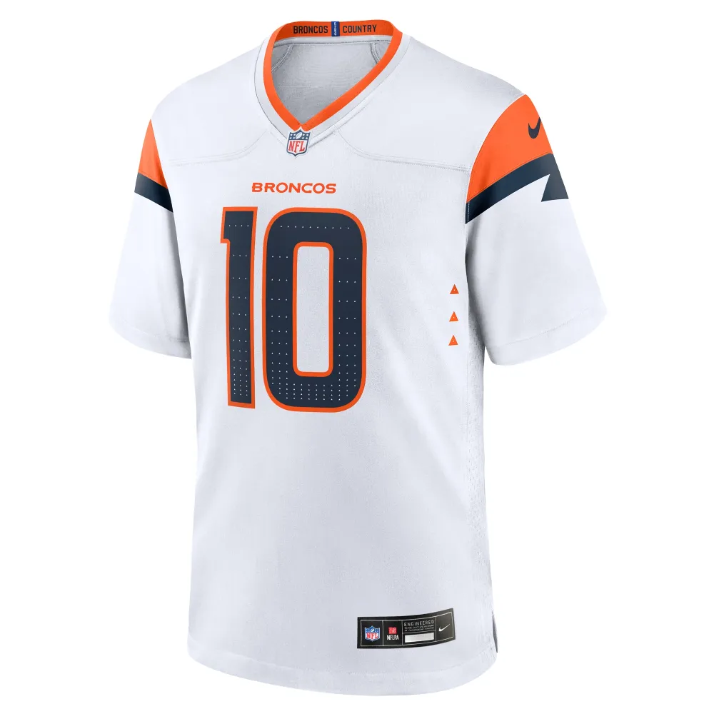 Men's Denver Broncos Bo Nix White Game Jersey