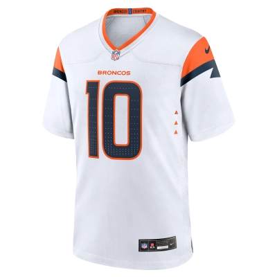 Men's Denver Broncos Bo Nix White Game Jersey 02