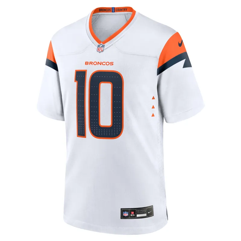 Men's Denver Broncos Bo Nix White Game Jersey