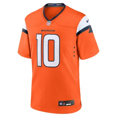 Men's Denver Broncos Bo Nix Orange 2024 NFL Draft First Round Pick Player Game Jersey 02