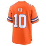 Men's Denver Broncos Bo Nix Orange Mile High Collection 1977 Throwback Player Game Jersey