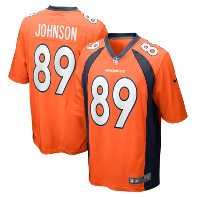 Men's Denver Broncos Brandon Johnson Orange Game Player Jersey 01