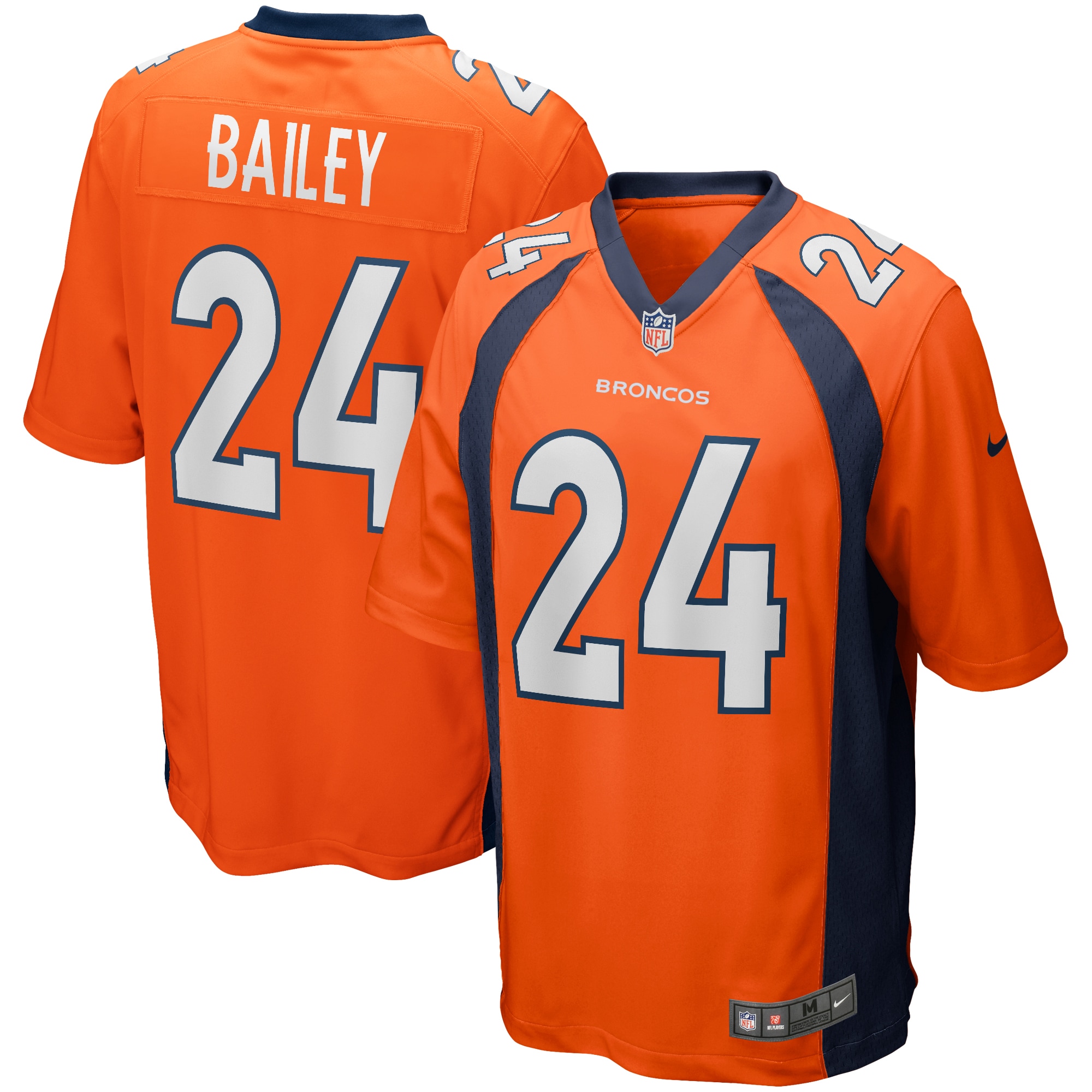 Men's Denver Broncos Champ Bailey Orange Game Retired Player Jersey