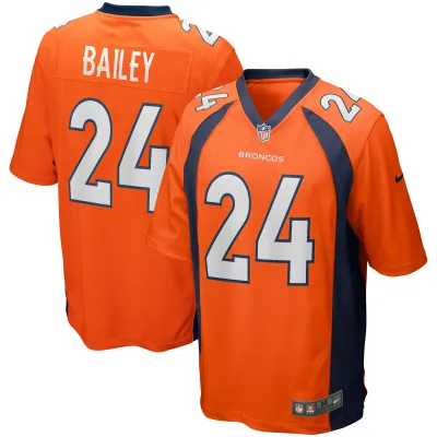 Men's Denver Broncos Champ Bailey Orange Game Retired Player Jersey 01