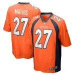 Men's Denver Broncos Damarri Mathis Orange Game Player Jersey