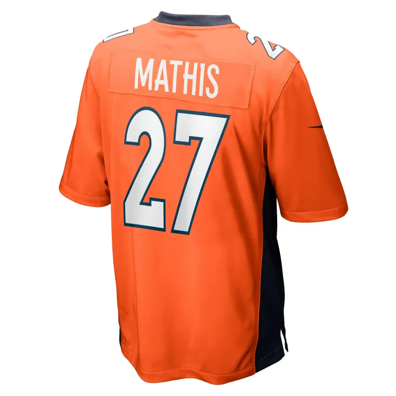 Men's Denver Broncos Damarri Mathis Orange Game Player Jersey