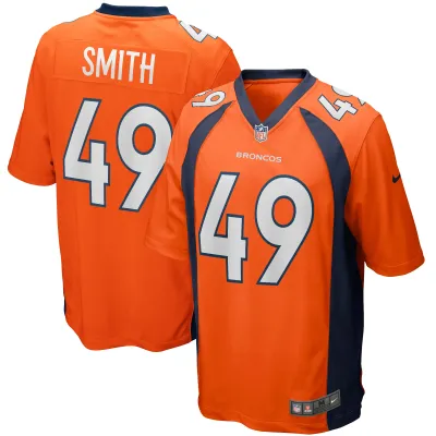 Men's Denver Broncos Dennis Smith Orange Game Retired Player Jersey 01