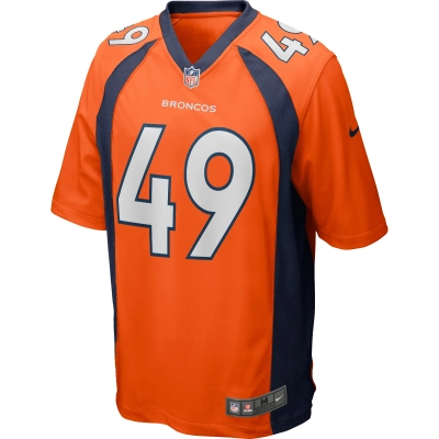 Men's Denver Broncos Dennis Smith Orange Game Retired Player Jersey 02