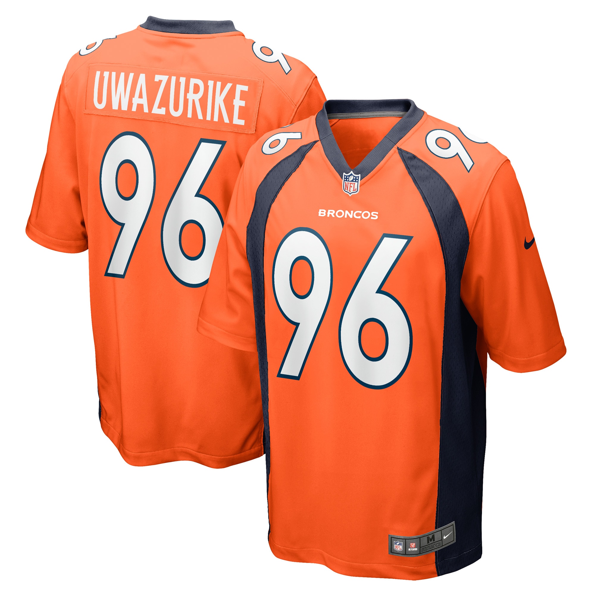 Men's Denver Broncos Eyioma Uwazurike Orange Game Player Jersey