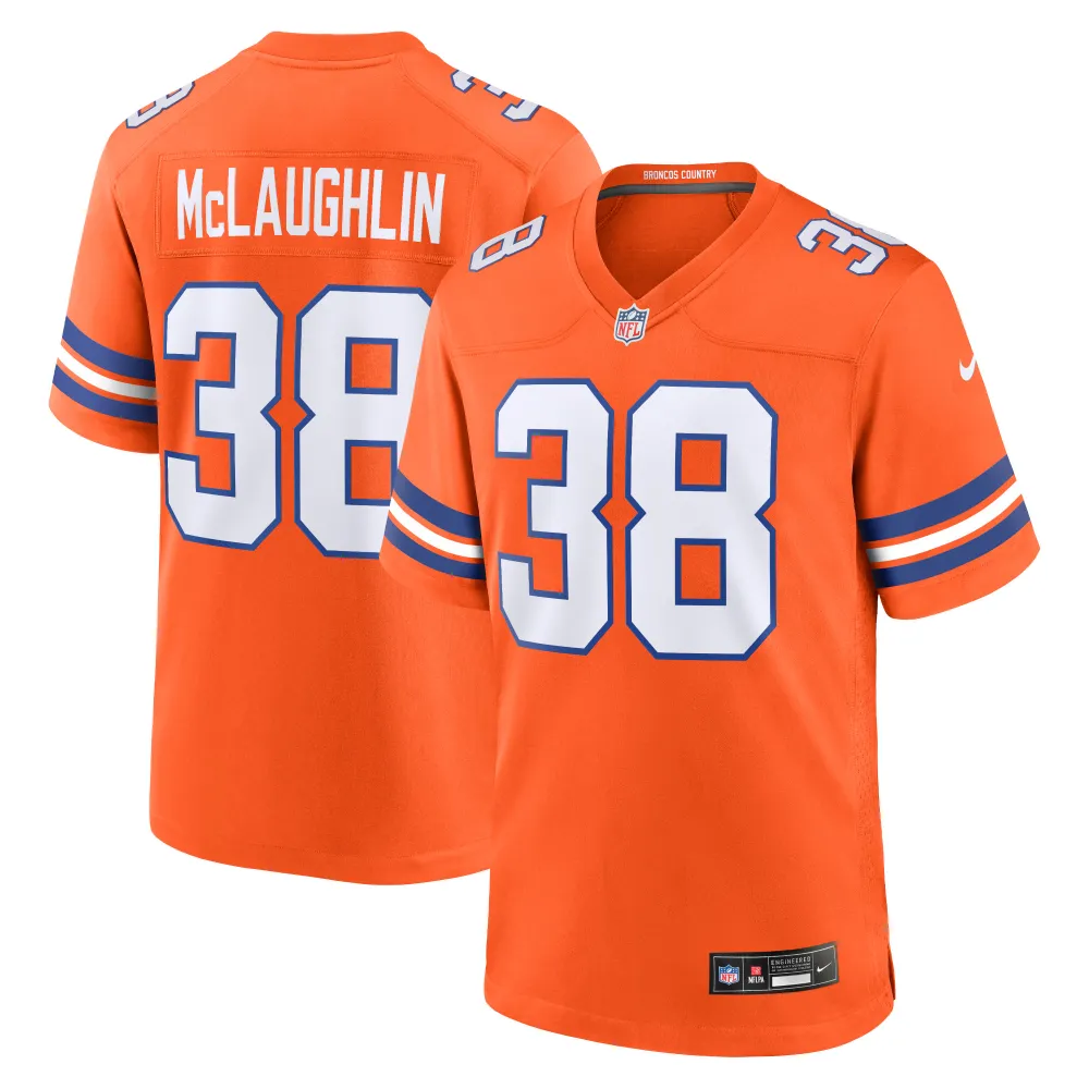Men's Denver Broncos Jaleel McLaughlin Orange Mile High Collection 1977 Throwback Player Game Jersey