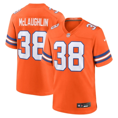 Men's Denver Broncos Jaleel McLaughlin Orange Mile High Collection 1977 Throwback Player Game Jersey 01