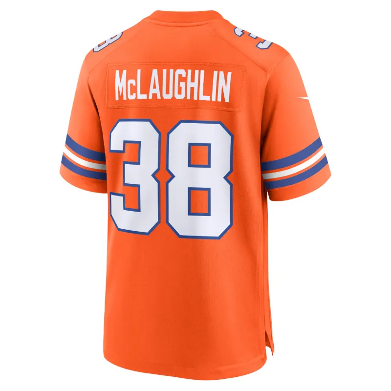 Men's Denver Broncos Jaleel McLaughlin Orange Mile High Collection 1977 Throwback Player Game Jersey