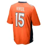 Men's Denver Broncos Jalen Virgil Orange Game Player Jersey