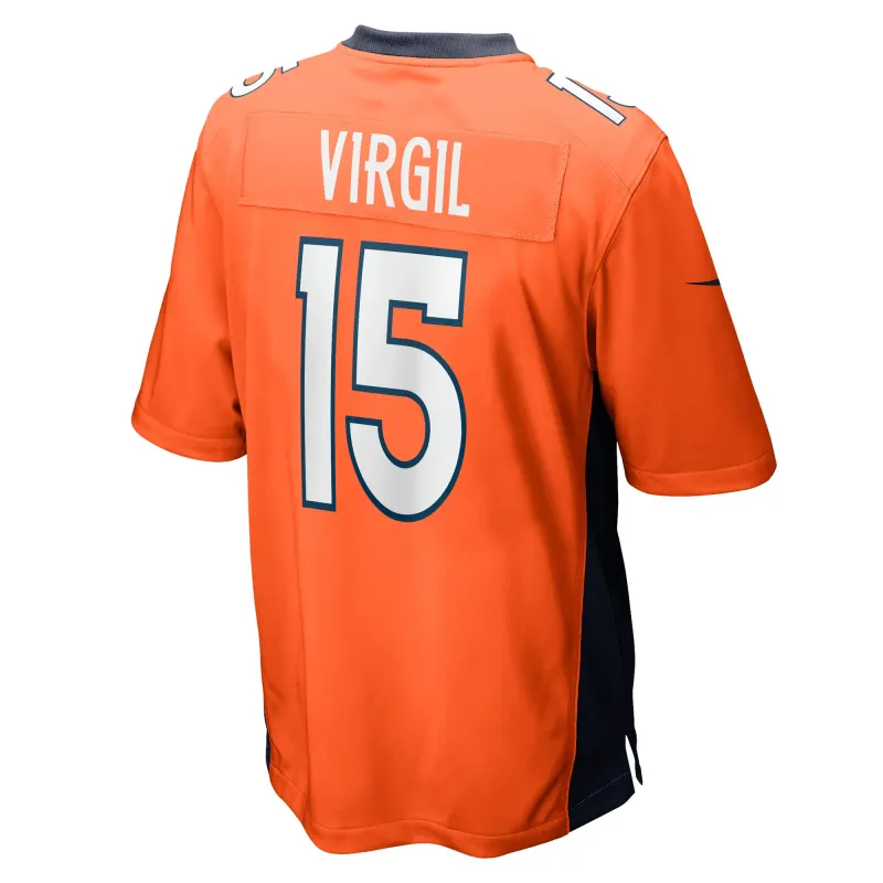 Men's Denver Broncos Jalen Virgil Orange Game Player Jersey