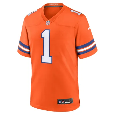 Men's Denver Broncos Jason Elam Orange Mile High Collection 1977 Throwback Retired Player Game Jersey 02