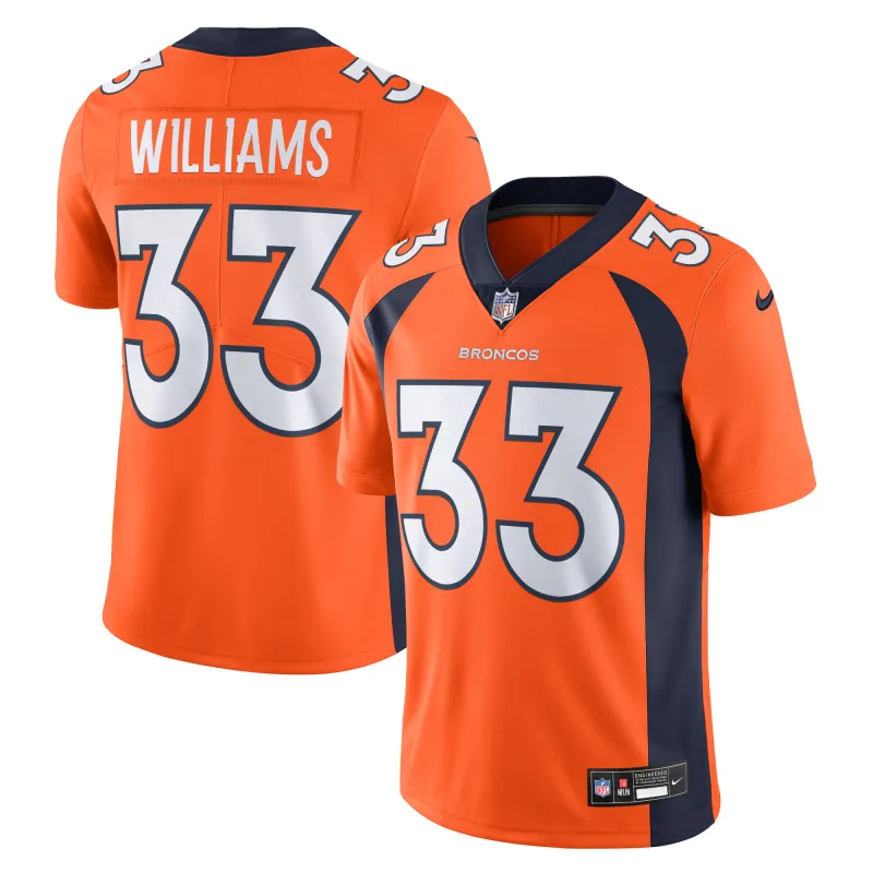 Men's Denver Broncos Javonte Williams Orange Vapor Untouchable Limited Jersey