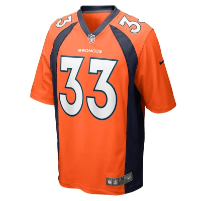 Men's Denver Broncos Javonte Williams Orange Player Game Jersey 02