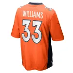 Men's Denver Broncos Javonte Williams Orange Player Game Jersey