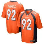 Men's Denver Broncos Jonathan Harris Orange Game Jersey