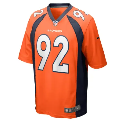 Men's Denver Broncos Jonathan Harris Orange Game Jersey 02
