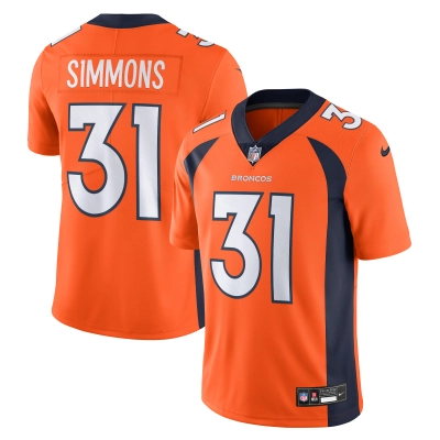 Men's Denver Broncos Justin Simmons Orange Vapor Untouchable Limited Jersey 01