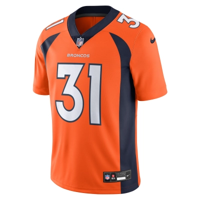 Men's Denver Broncos Justin Simmons Orange Vapor Untouchable Limited Jersey 02