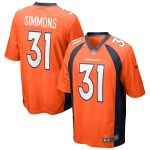 Men's Denver Broncos Justin Simmons Orange Game Jersey