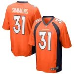 Men's Denver Broncos Justin Simmons Orange Game Jersey