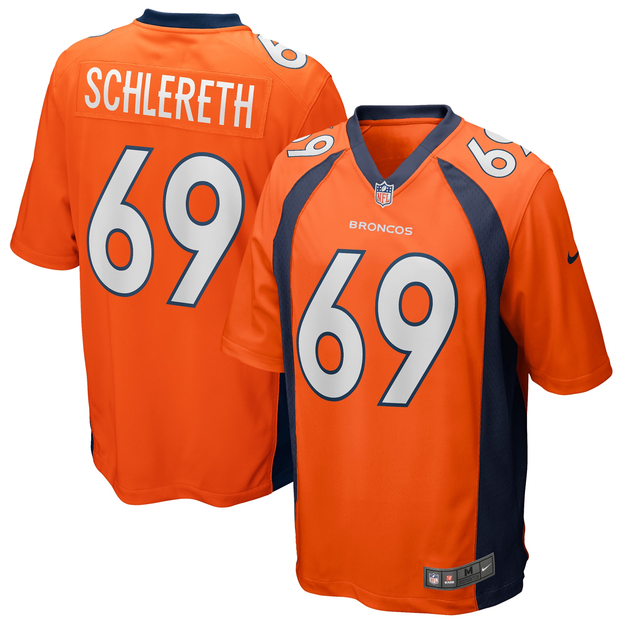 Men's Denver Broncos Mark Schlereth Orange Game Retired Player Jersey