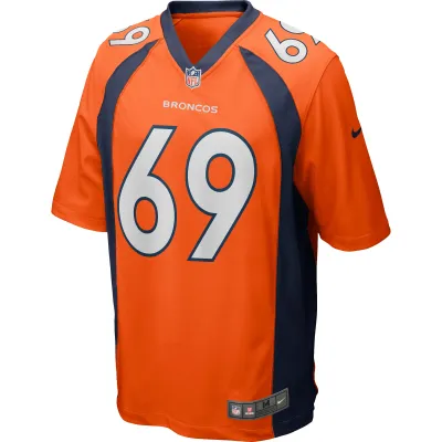 Men's Denver Broncos Mark Schlereth Orange Game Retired Player Jersey 02