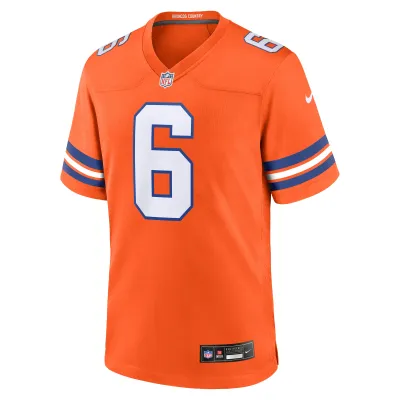 Men's Denver Broncos P.J. Locke III Orange Mile High Collection 1977 Throwback Player Game Jersey 02