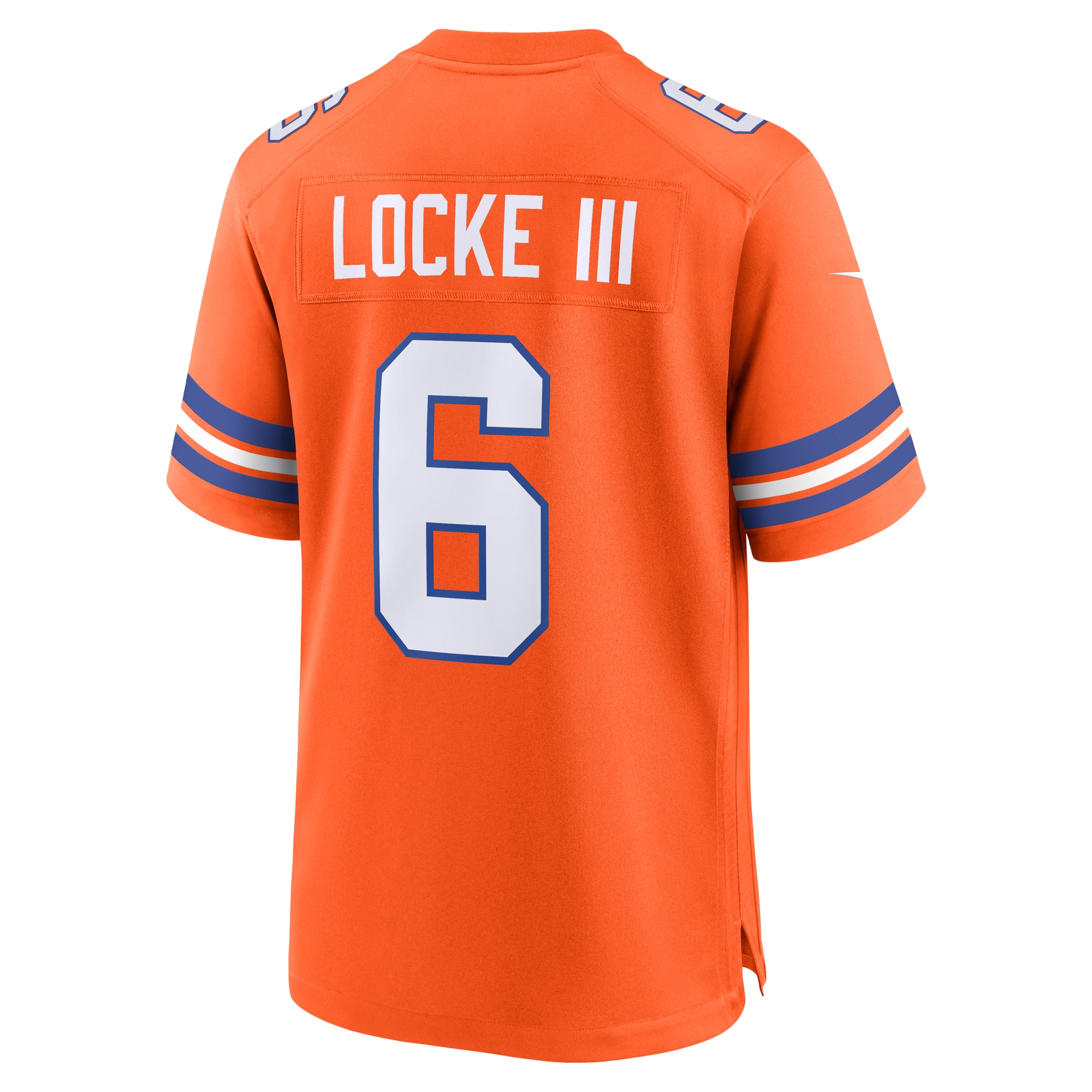 Men's Denver Broncos P.J. Locke III Orange Mile High Collection 1977 Throwback Player Game Jersey