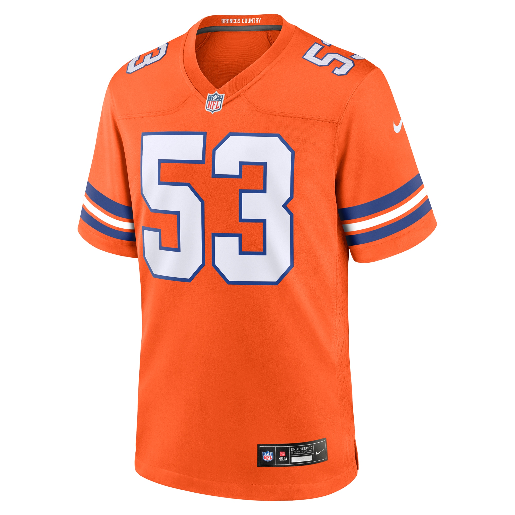 Men's Denver Broncos Randy Gradishar Orange Mile High Collection 1977 Throwback Retired Player Game Jersey