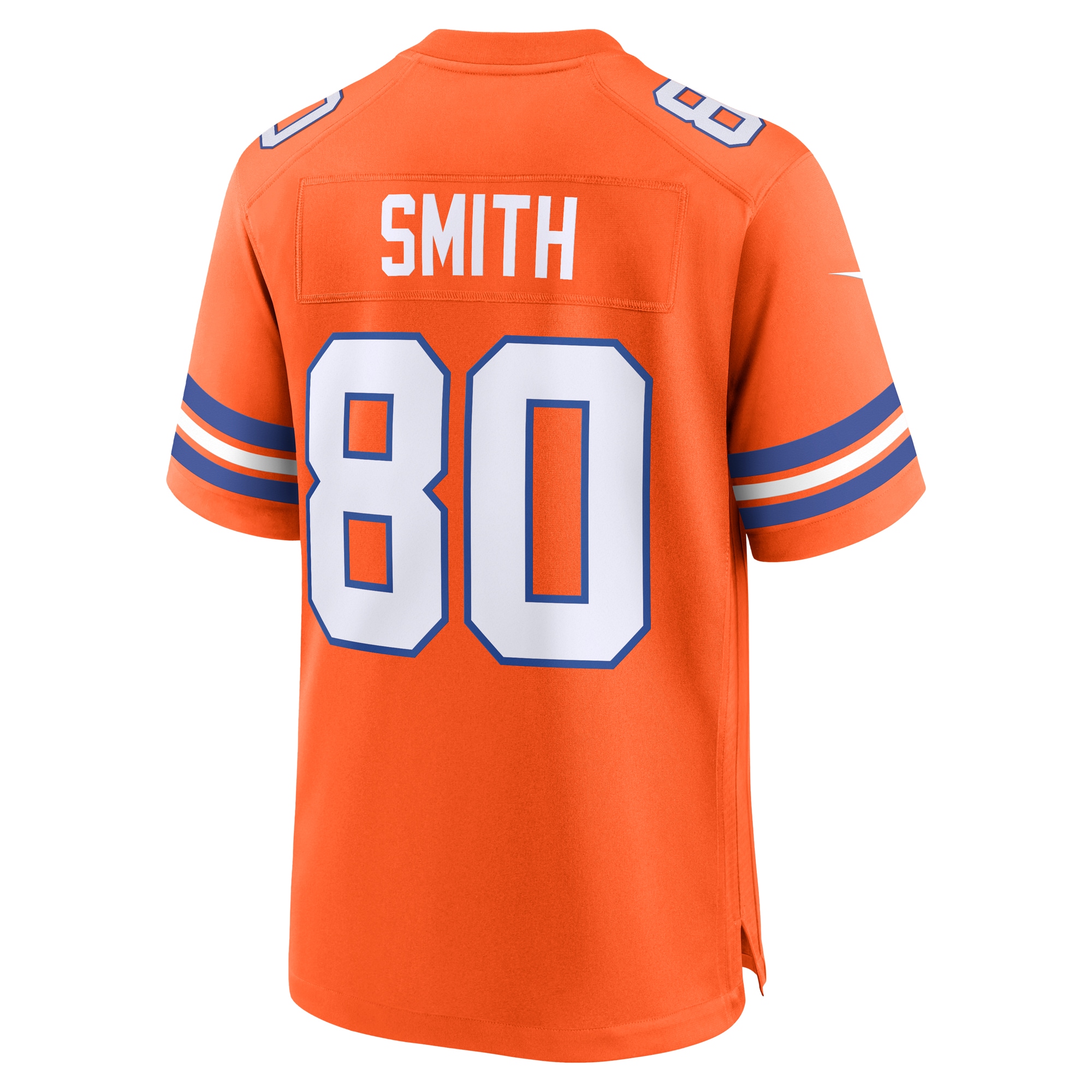 Men's Denver Broncos Rod Smith Orange Mile High Collection 1977 Throwback Retired Player Game Jersey