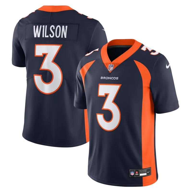 Men's Denver Broncos Russell Wilson Navy Vapor Untouchable Limited Jersey