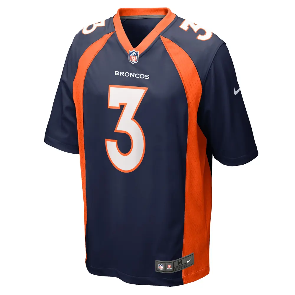 Men's Denver Broncos Russell Wilson Navy Alternate Game Jersey