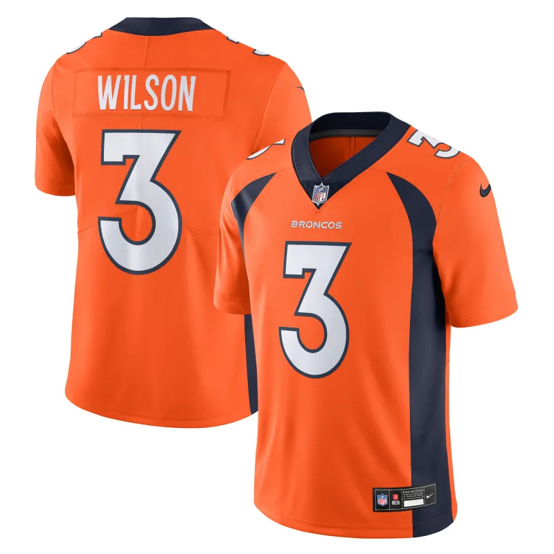 Men's Denver Broncos Russell Wilson Orange Vapor Untouchable Limited Jersey