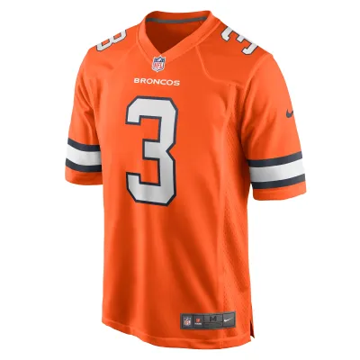 Men's Denver Broncos Russell Wilson Orange Alternate Game Jersey 02