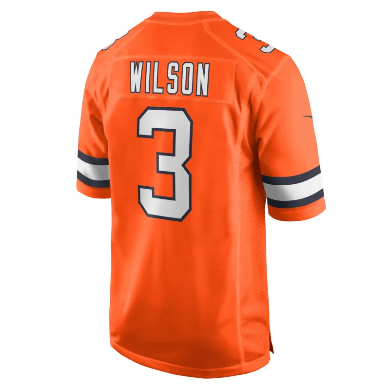 Men's Denver Broncos Russell Wilson Orange Alternate Game Jersey