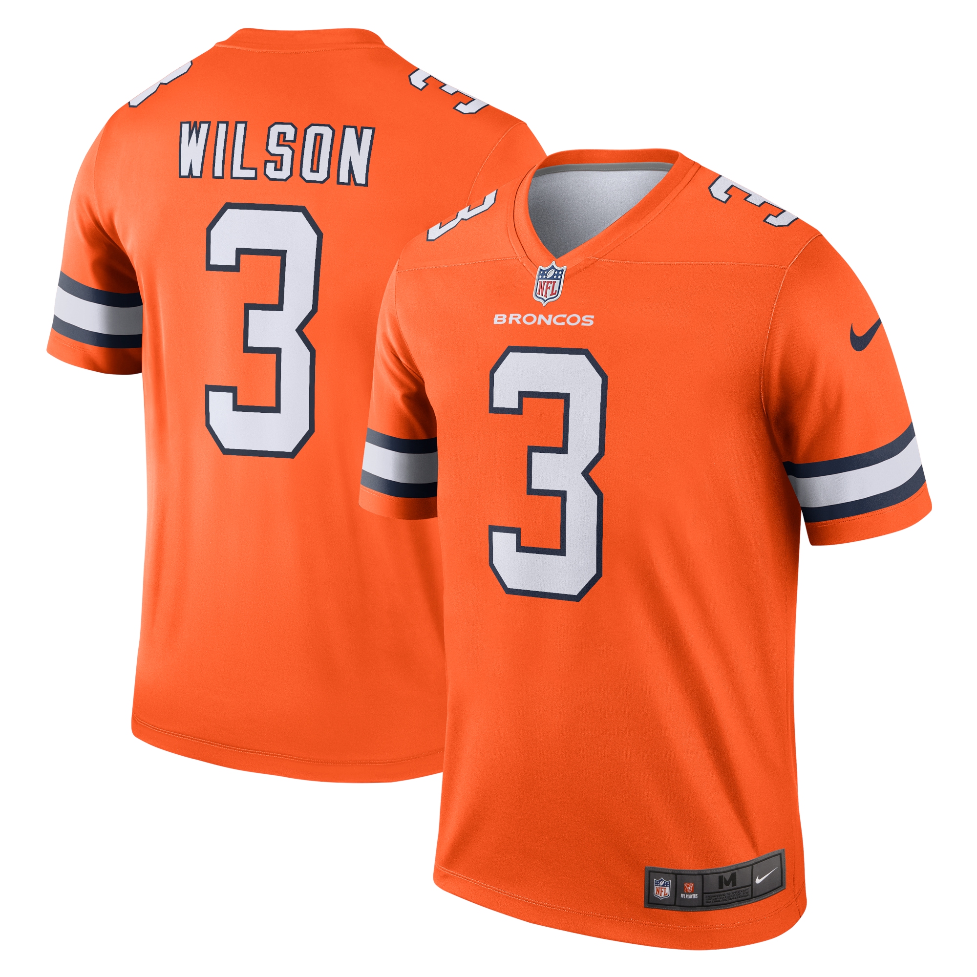 Men's Denver Broncos Russell Wilson Orange Alternate Legend Jersey
