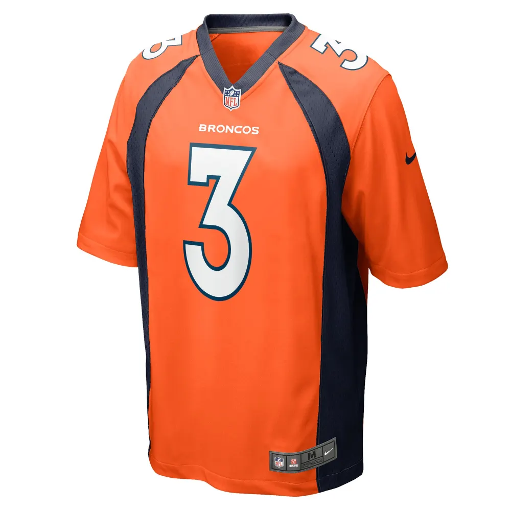 Men's Denver Broncos Russell Wilson Orange Game Jersey