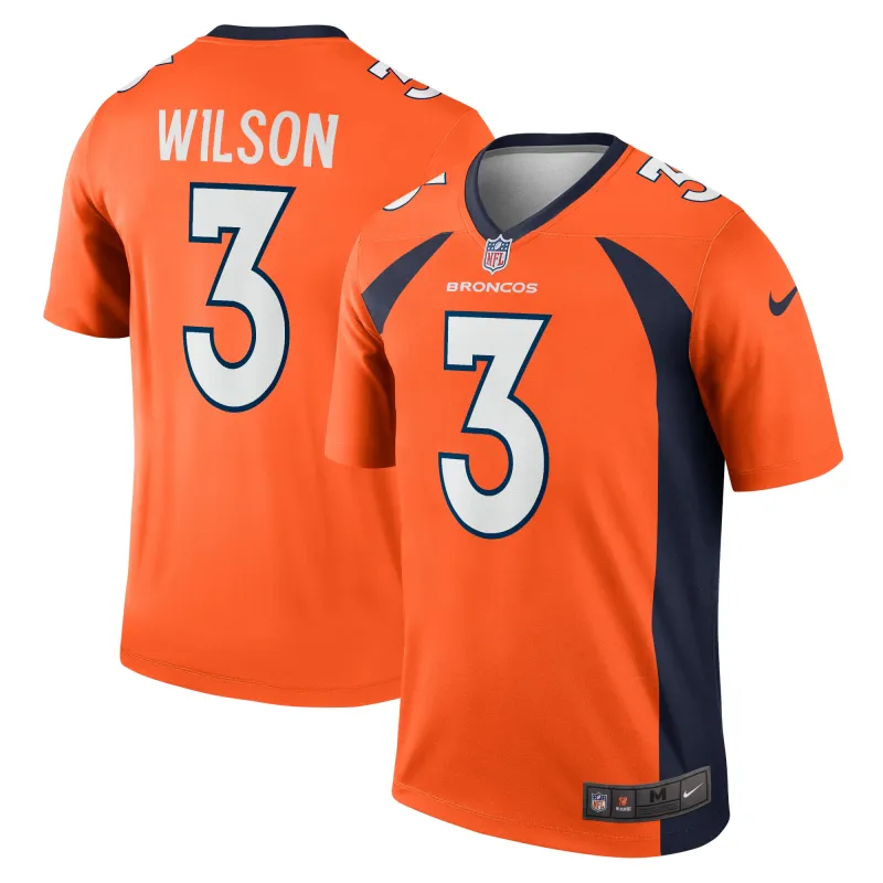 Men's Denver Broncos Russell Wilson Orange Legend Jersey