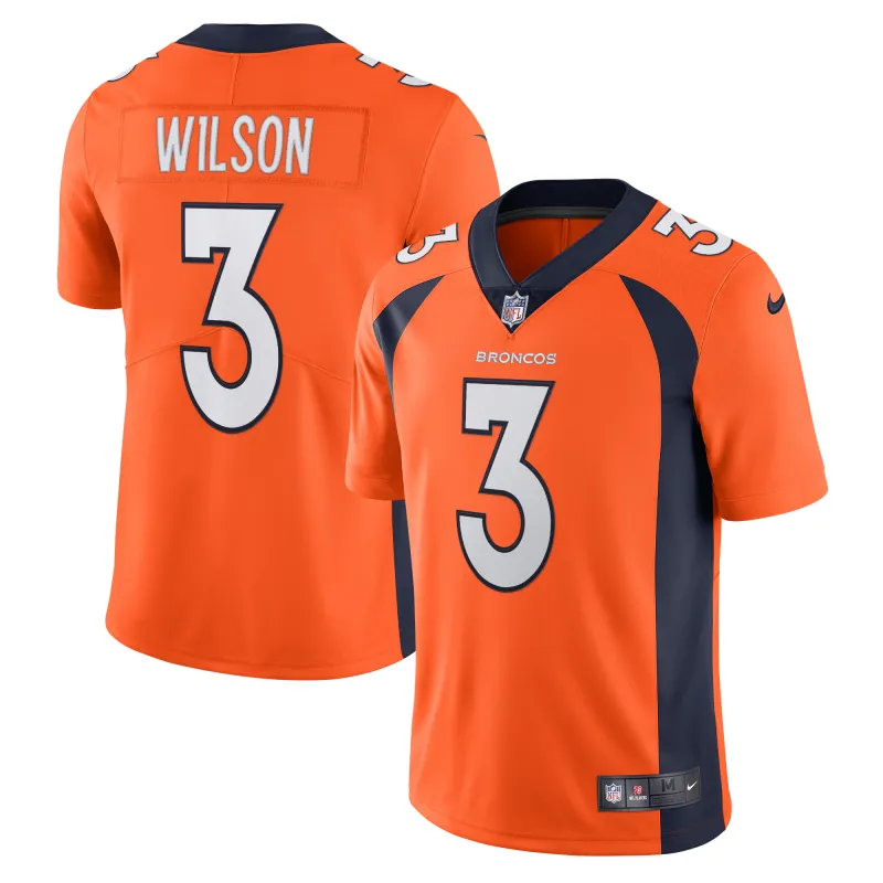Men's Denver Broncos Russell Wilson Orange Team Vapor Limited Jersey