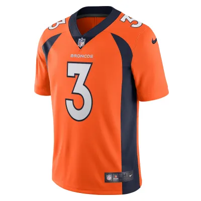 Men's Denver Broncos Russell Wilson Orange Team Vapor Limited Jersey 02